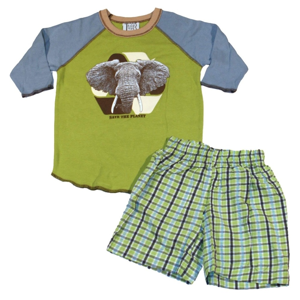 Mis Tee V-Us Boys Elephant Outfit